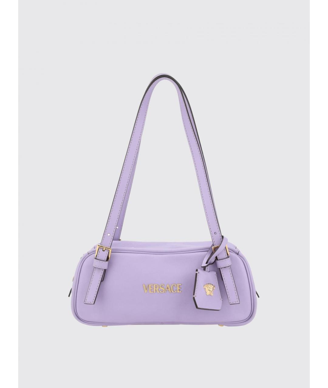 VERSACE Фиолетовая кожаная сумка через плечо, фото 4