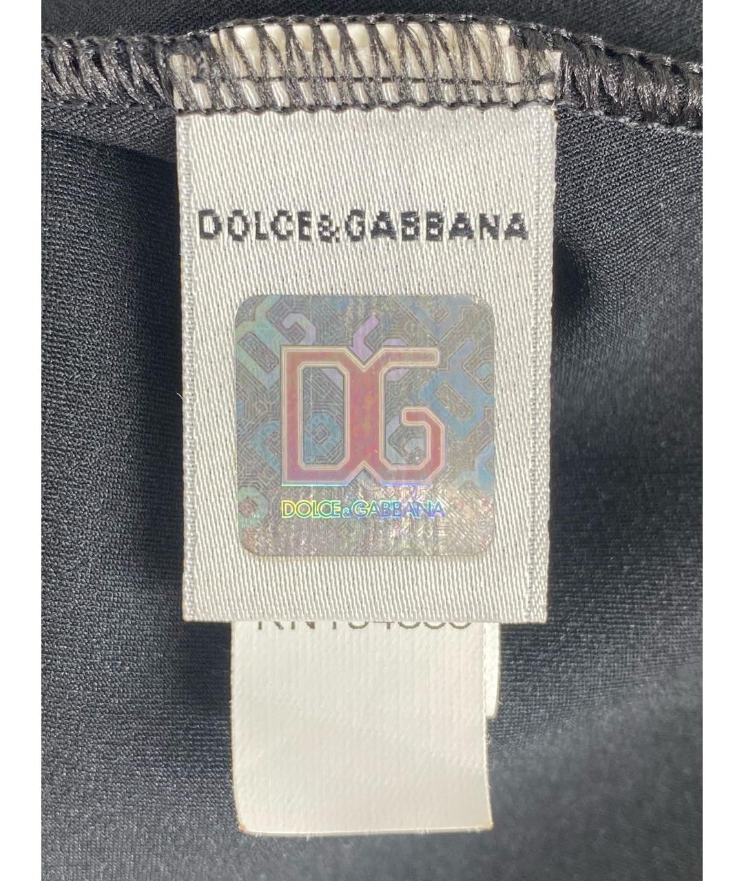 DOLCE&GABBANA Черная полиэстеровая майка, фото 7