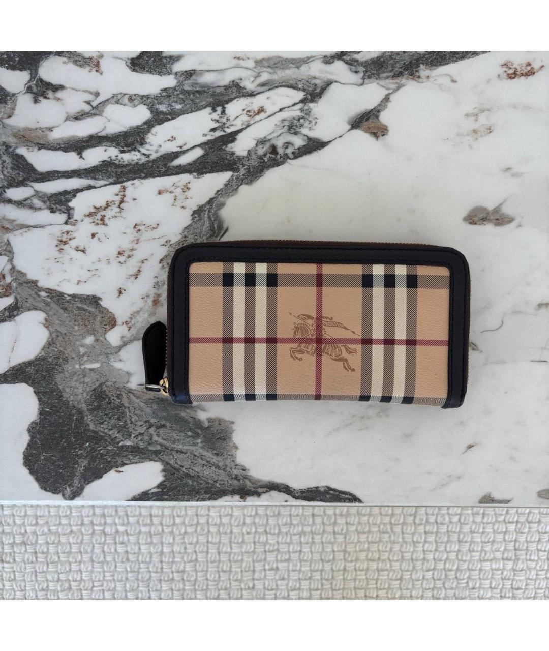 BURBERRY Бежевый кожаный кошелек, фото 6