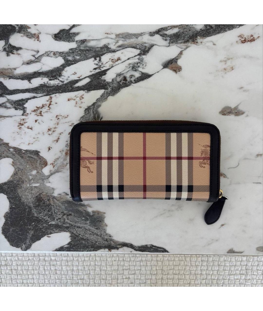 BURBERRY Бежевый кожаный кошелек, фото 2