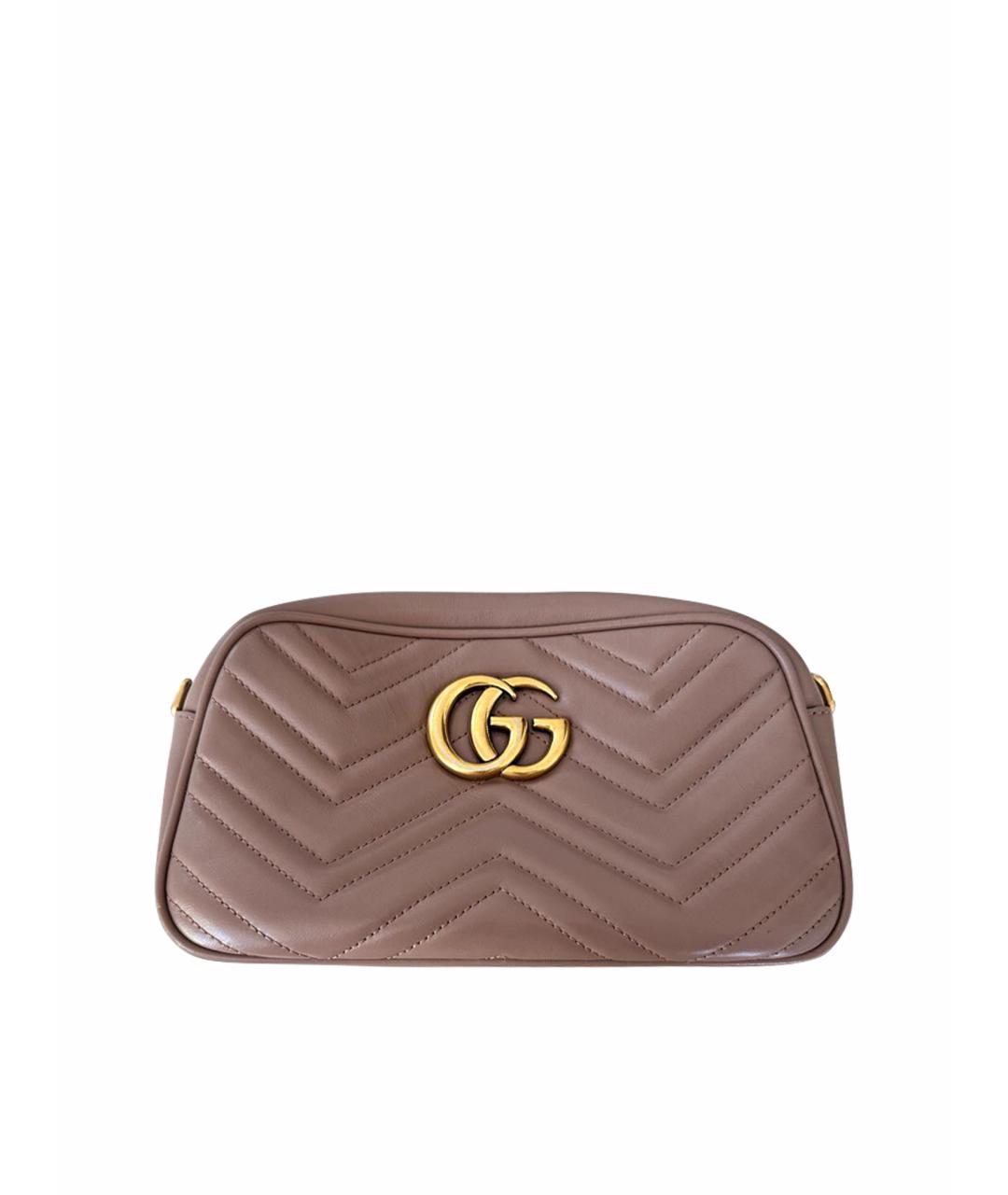 GUCCI Бежевая кожаная сумка через плечо, фото 1
