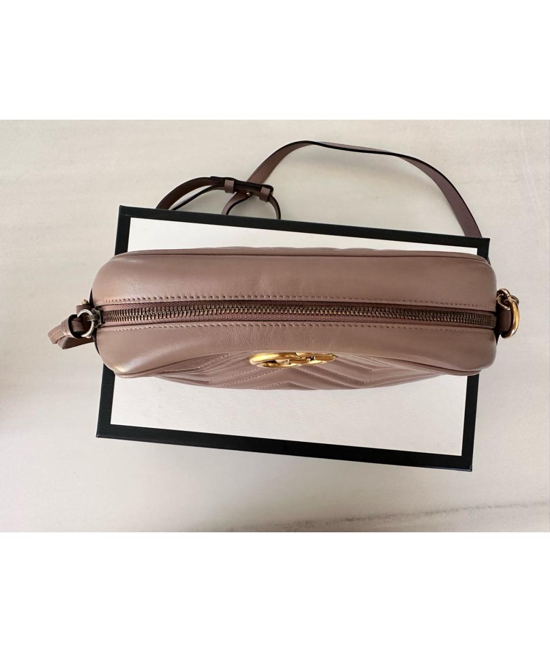 GUCCI Бежевая кожаная сумка через плечо, фото 4