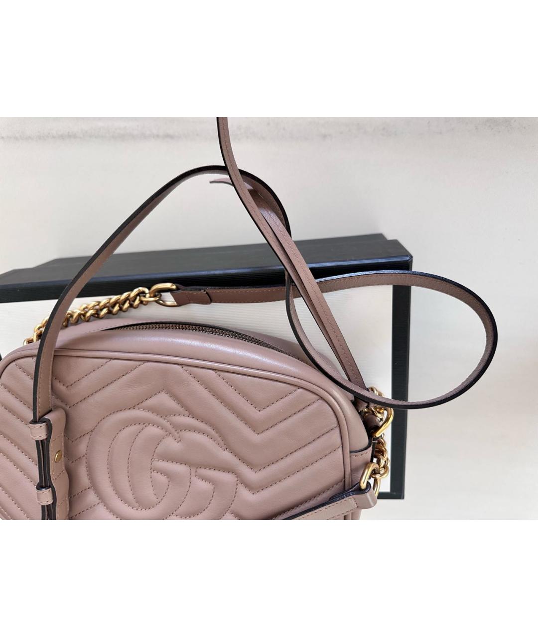 GUCCI Бежевая кожаная сумка через плечо, фото 8