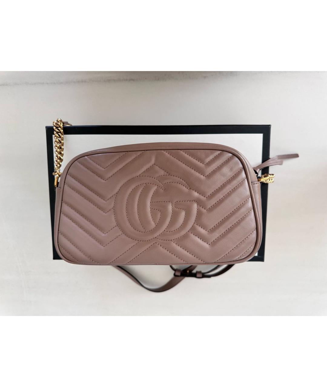 GUCCI Бежевая кожаная сумка через плечо, фото 3