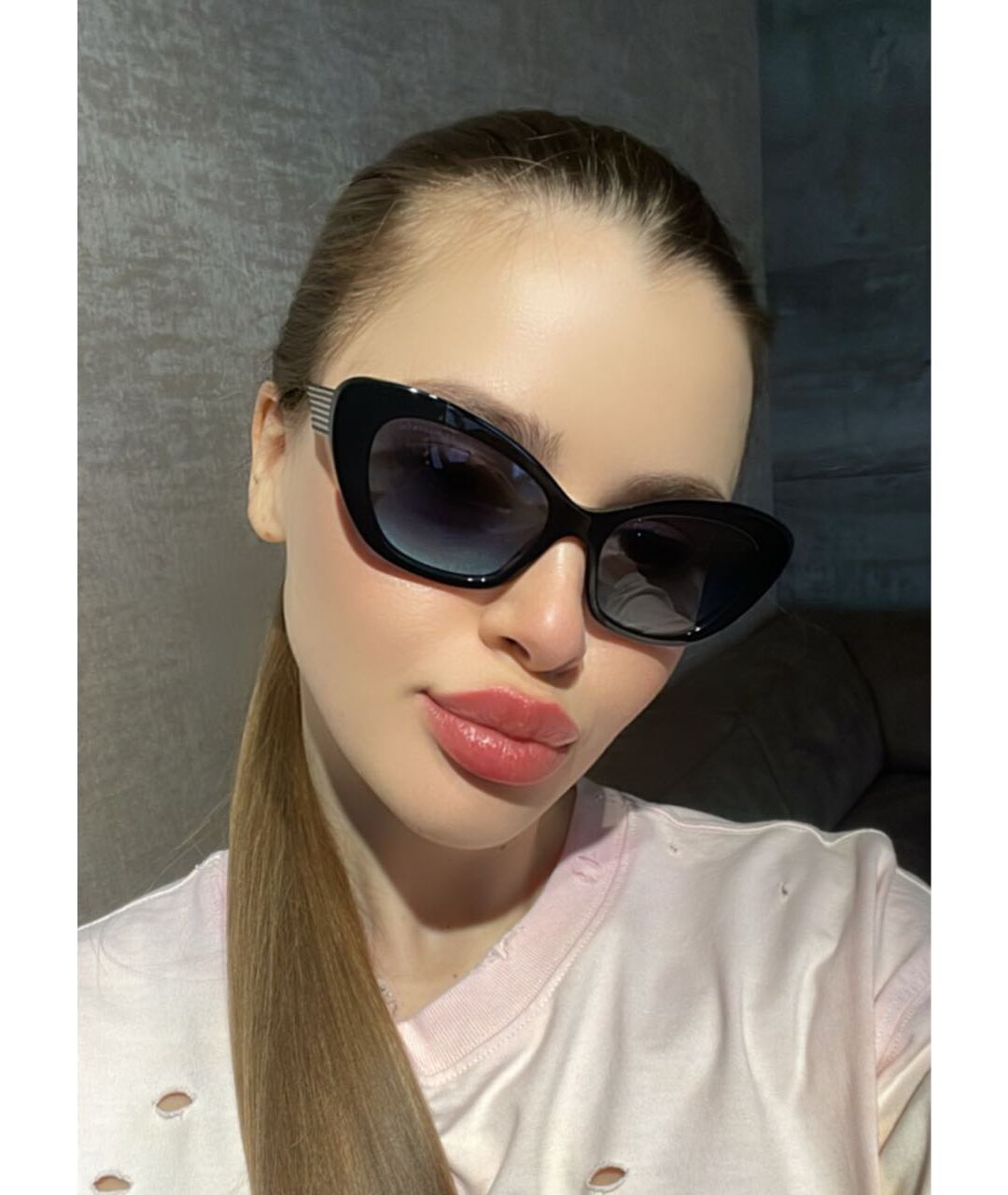 TIFFANY&CO Черные пластиковые солнцезащитные очки, фото 5