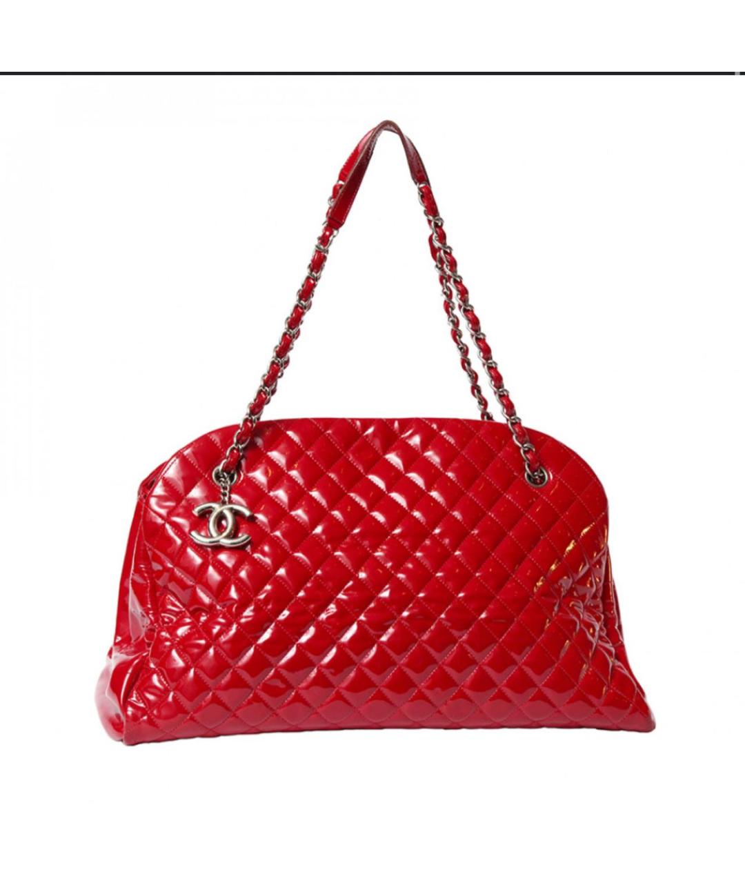 CHANEL Красная сумка тоут из лакированной кожи, фото 7