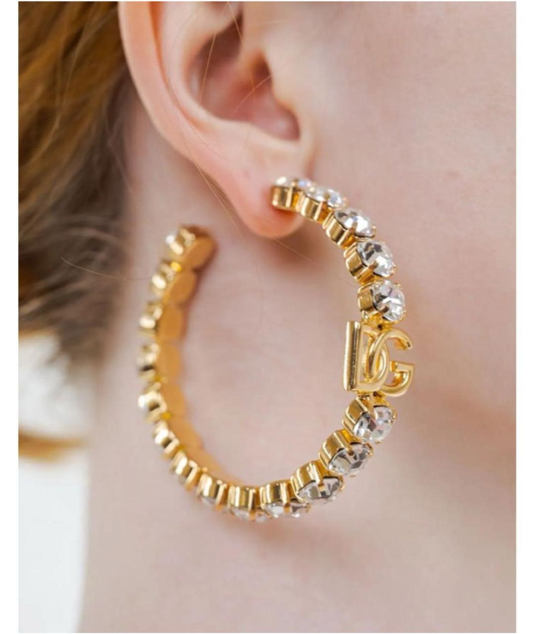 DOLCE&GABBANA Золотые латунные серьги, фото 2