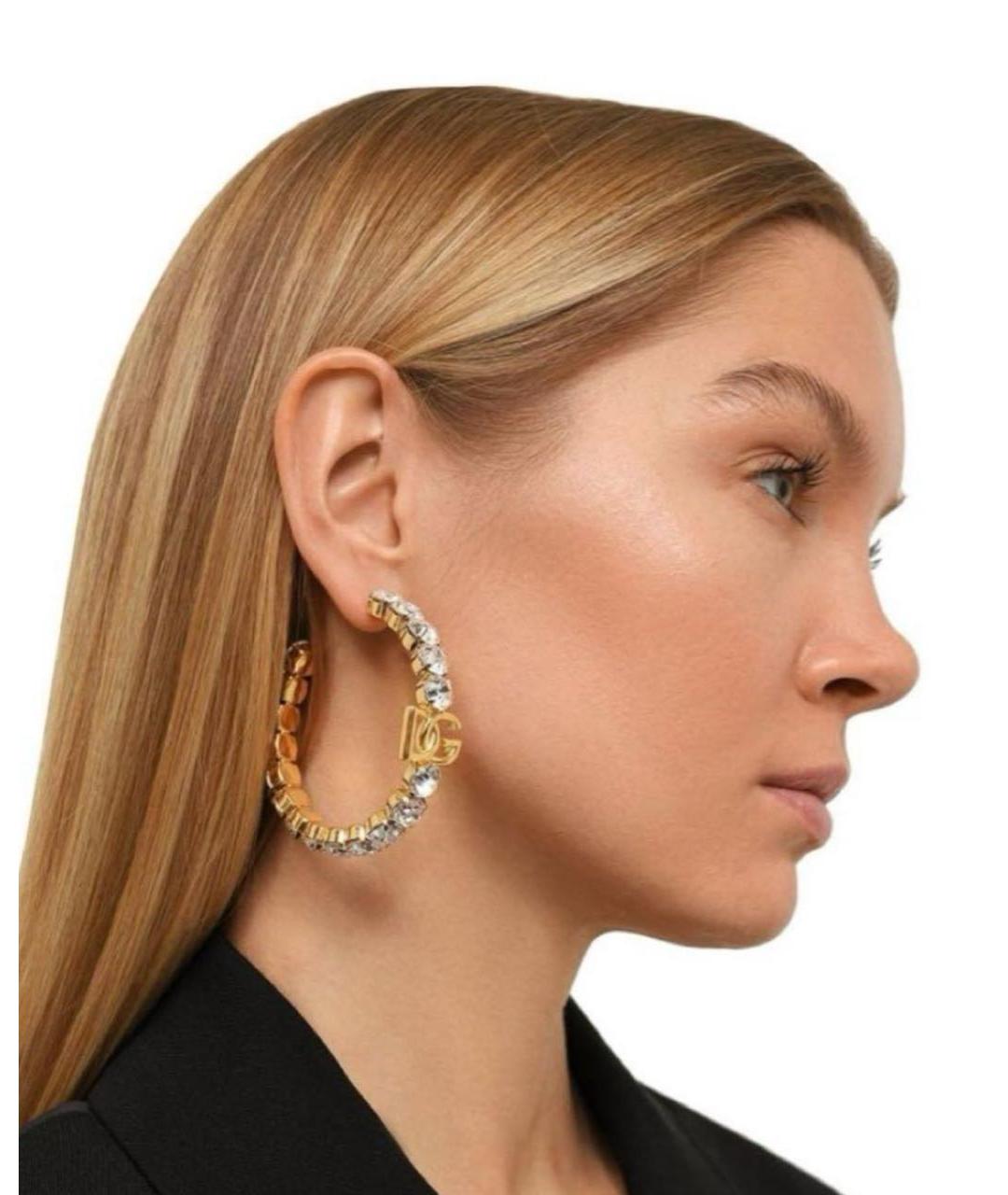 DOLCE&GABBANA Золотые латунные серьги, фото 3