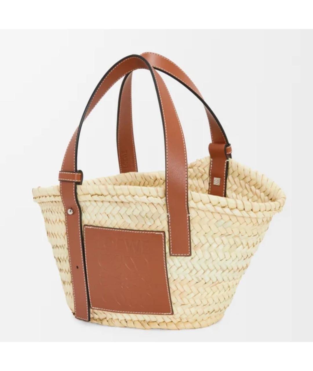 LOEWE Бежевая пелетеная сумка через плечо, фото 4