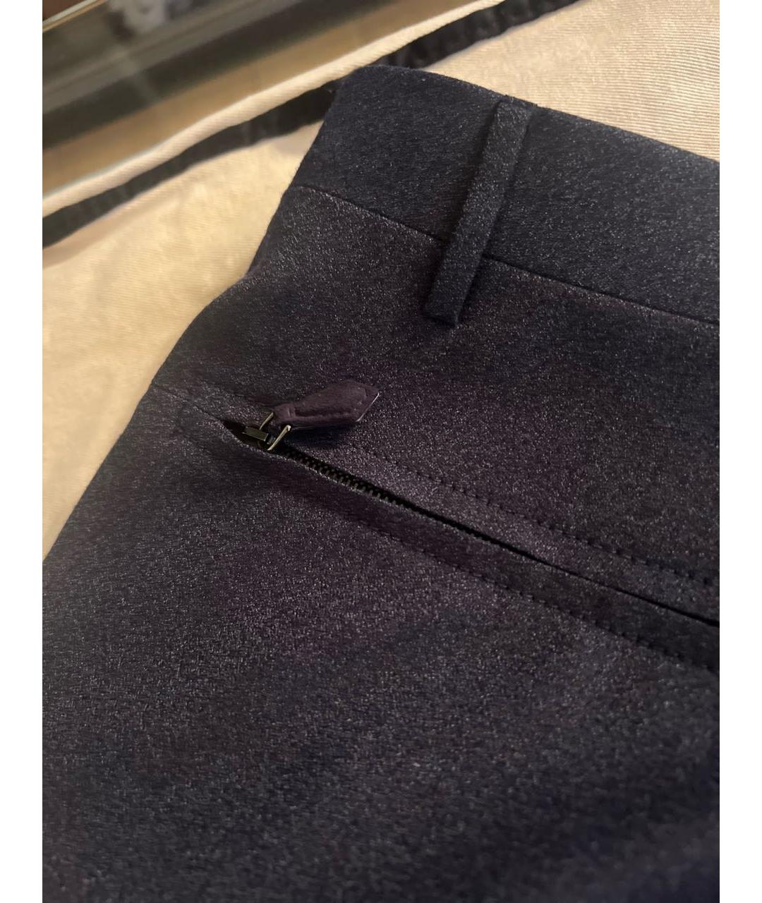 CORNELIANI Синие шерстяные классические брюки, фото 3
