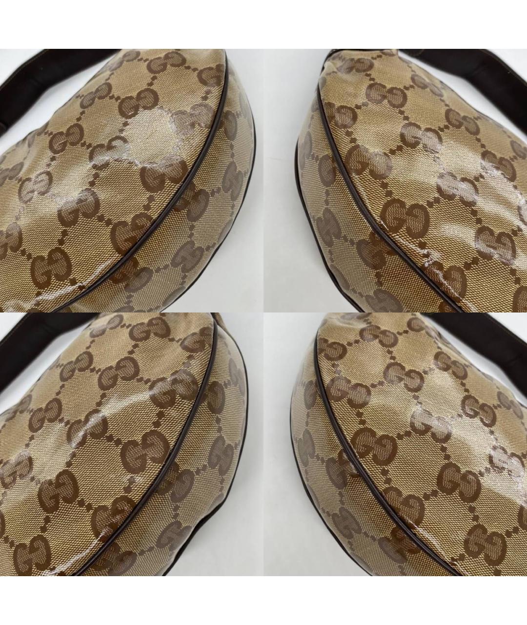 GUCCI Коричневая сумка с короткими ручками из лакированной кожи, фото 6