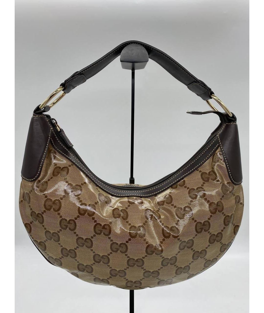 GUCCI Коричневая сумка с короткими ручками из лакированной кожи, фото 9