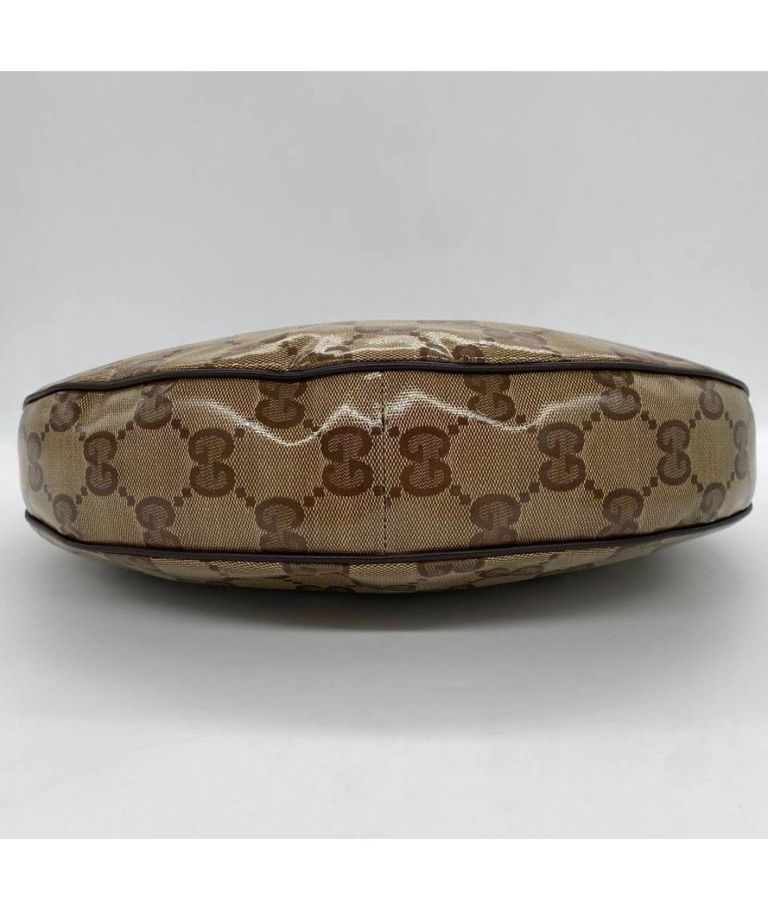 GUCCI Коричневая сумка с короткими ручками из лакированной кожи, фото 7