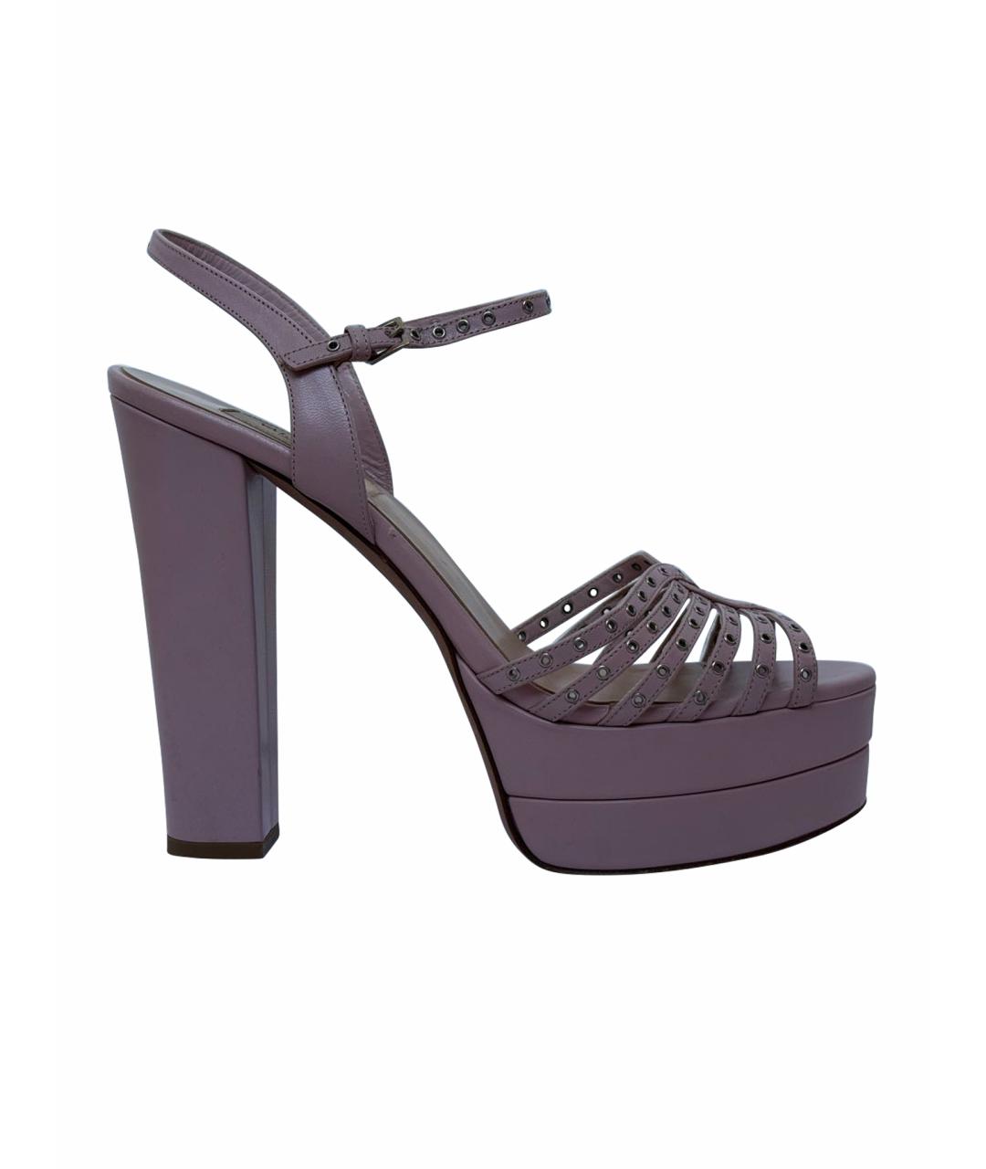 VALENTINO Розовые кожаные босоножки, фото 1