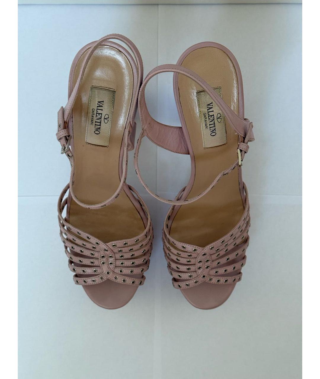 VALENTINO Розовые кожаные босоножки, фото 2