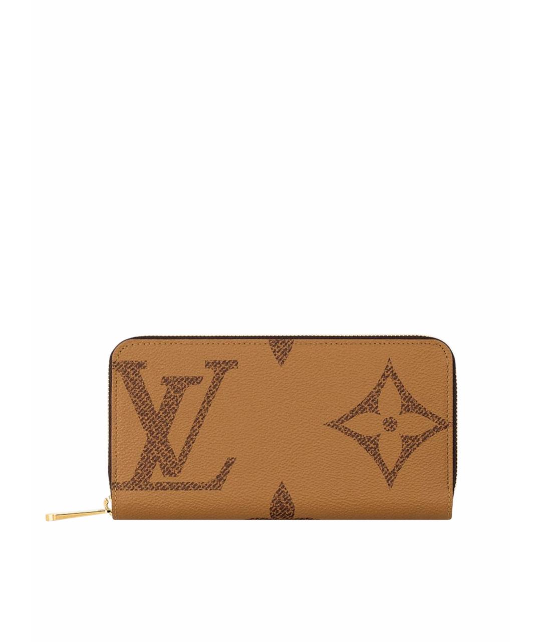 LOUIS VUITTON Коричневый кожаный кошелек, фото 1