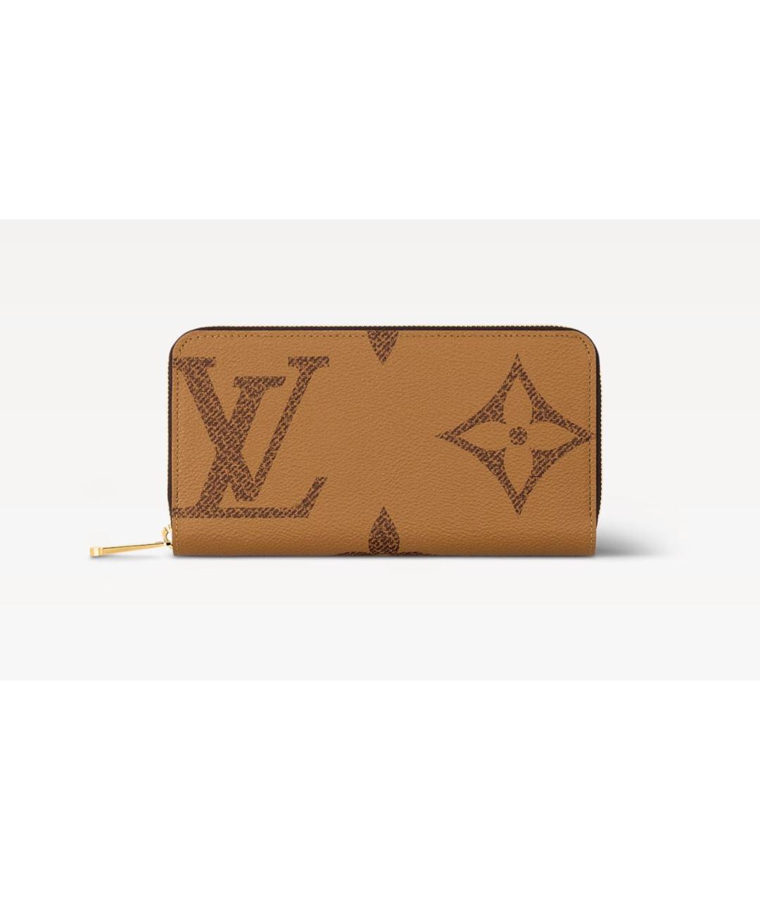 LOUIS VUITTON Коричневый кожаный кошелек, фото 9
