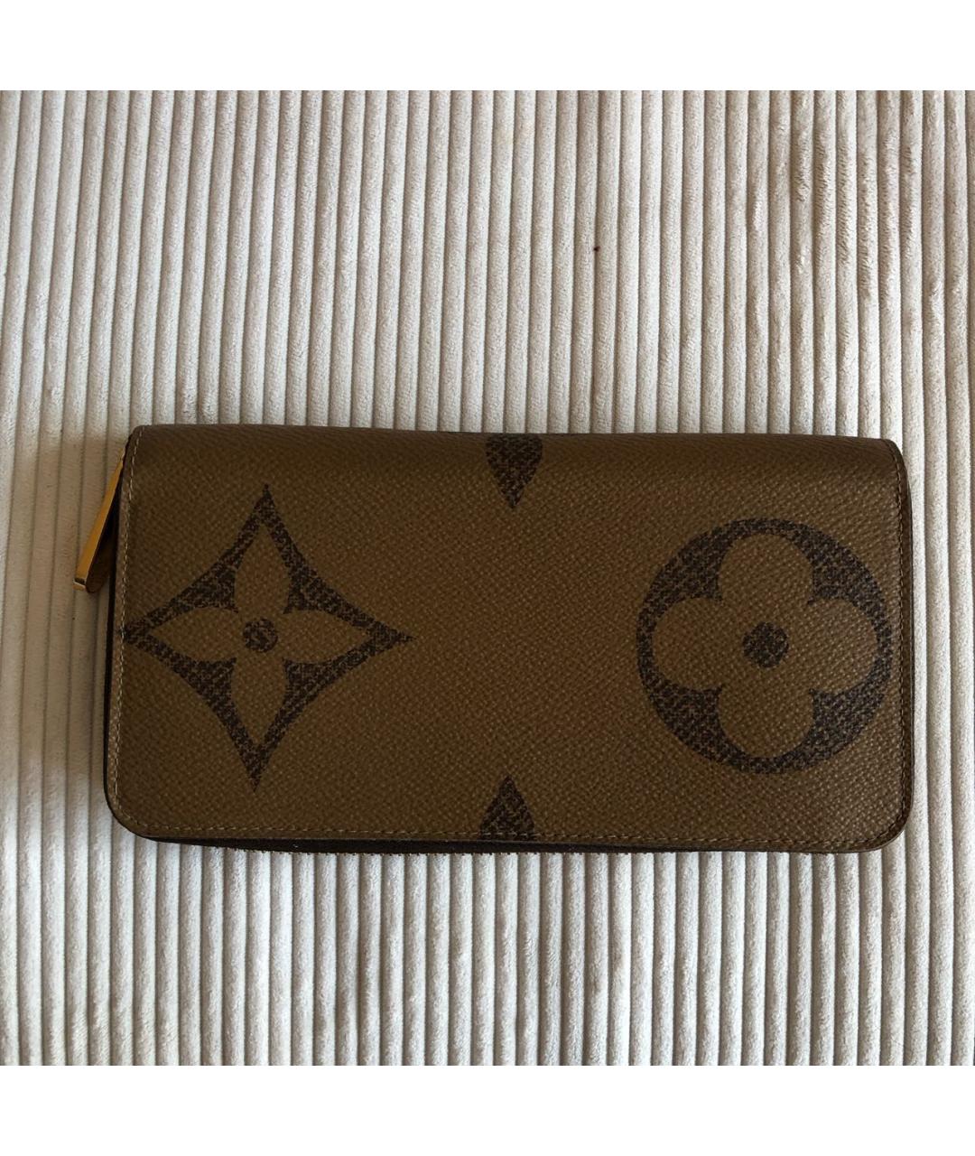 LOUIS VUITTON Коричневый кожаный кошелек, фото 3