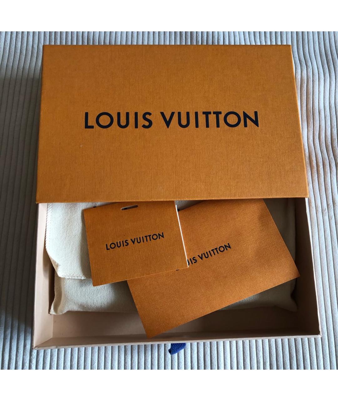 LOUIS VUITTON Коричневый кожаный кошелек, фото 5