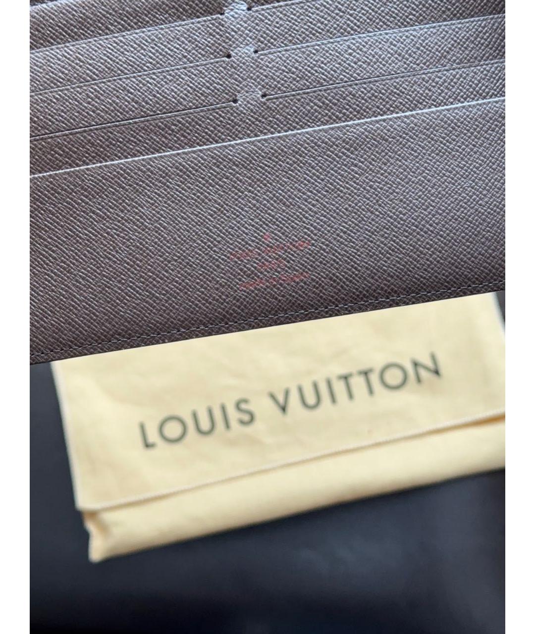 LOUIS VUITTON Коричневый кожаный кошелек, фото 7