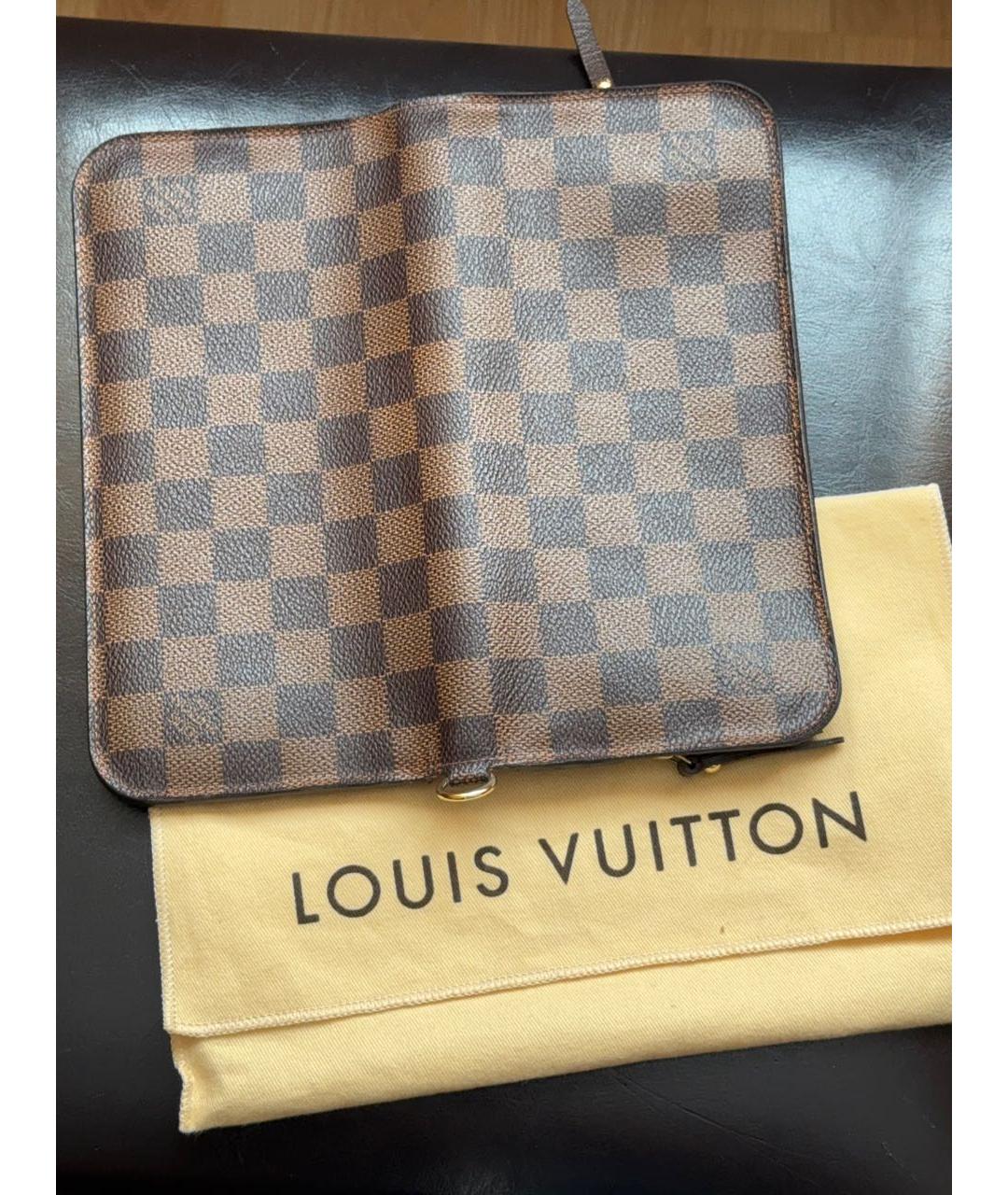 LOUIS VUITTON Коричневый кожаный кошелек, фото 8