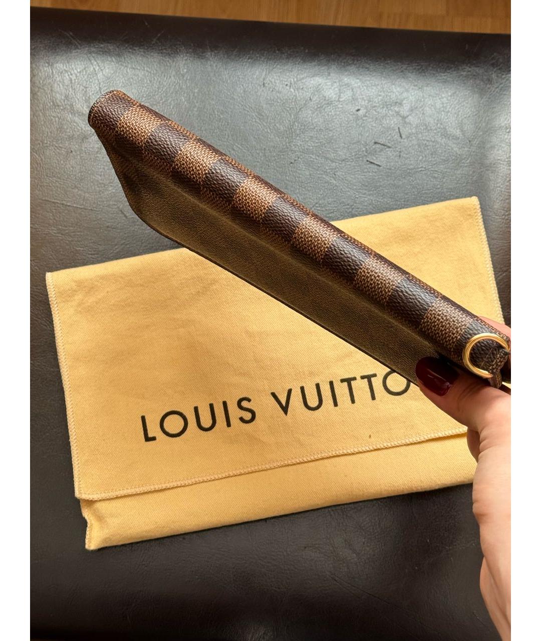 LOUIS VUITTON Коричневый кожаный кошелек, фото 3