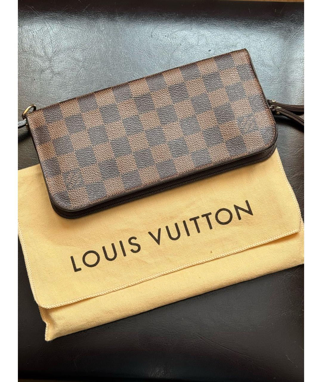 LOUIS VUITTON Коричневый кожаный кошелек, фото 9