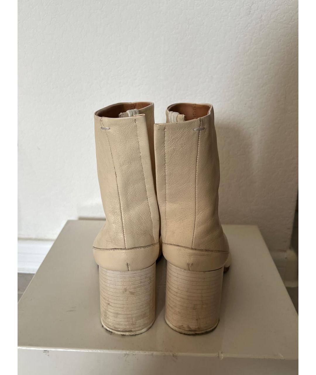 MAISON MARGIELA Белые кожаные ботильоны, фото 4