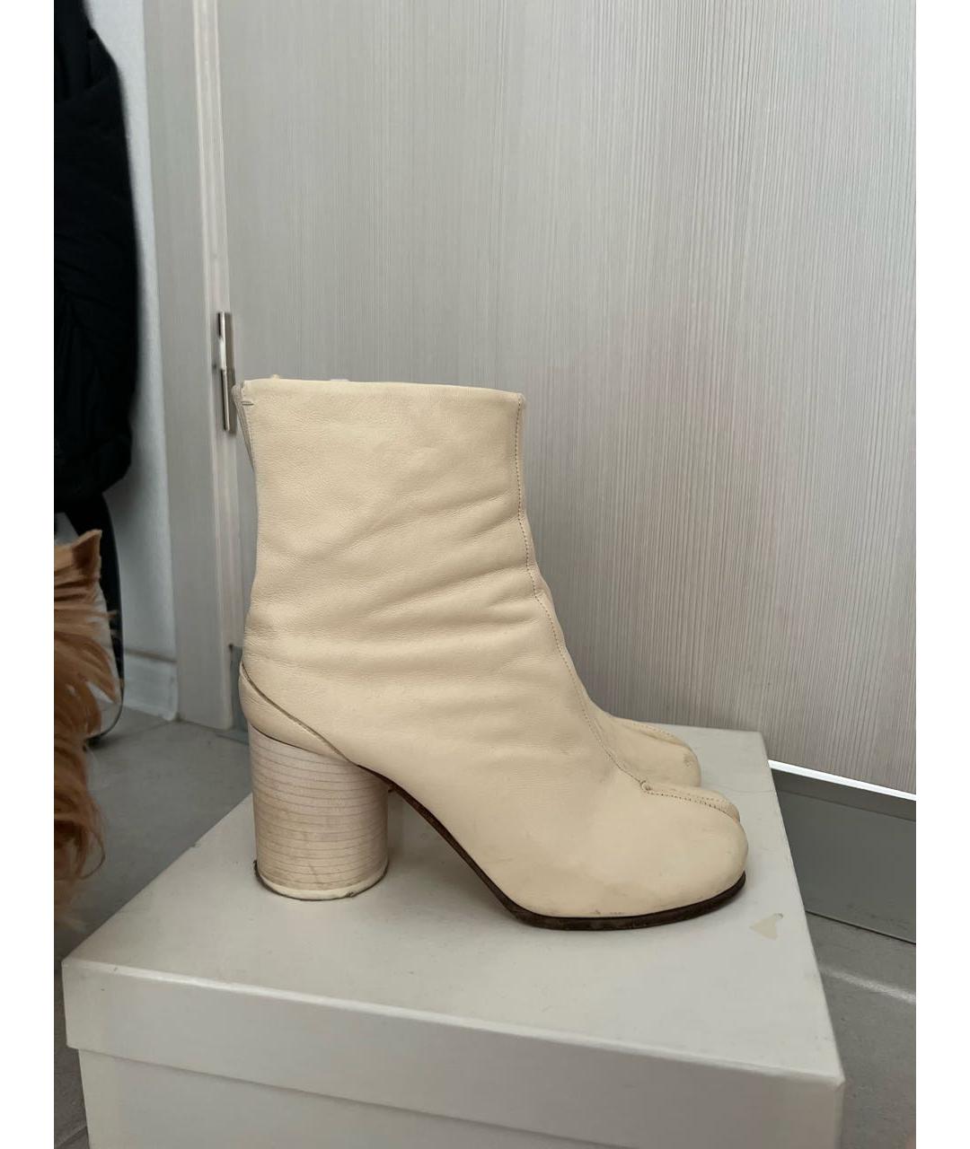 MAISON MARGIELA Белые кожаные ботильоны, фото 7