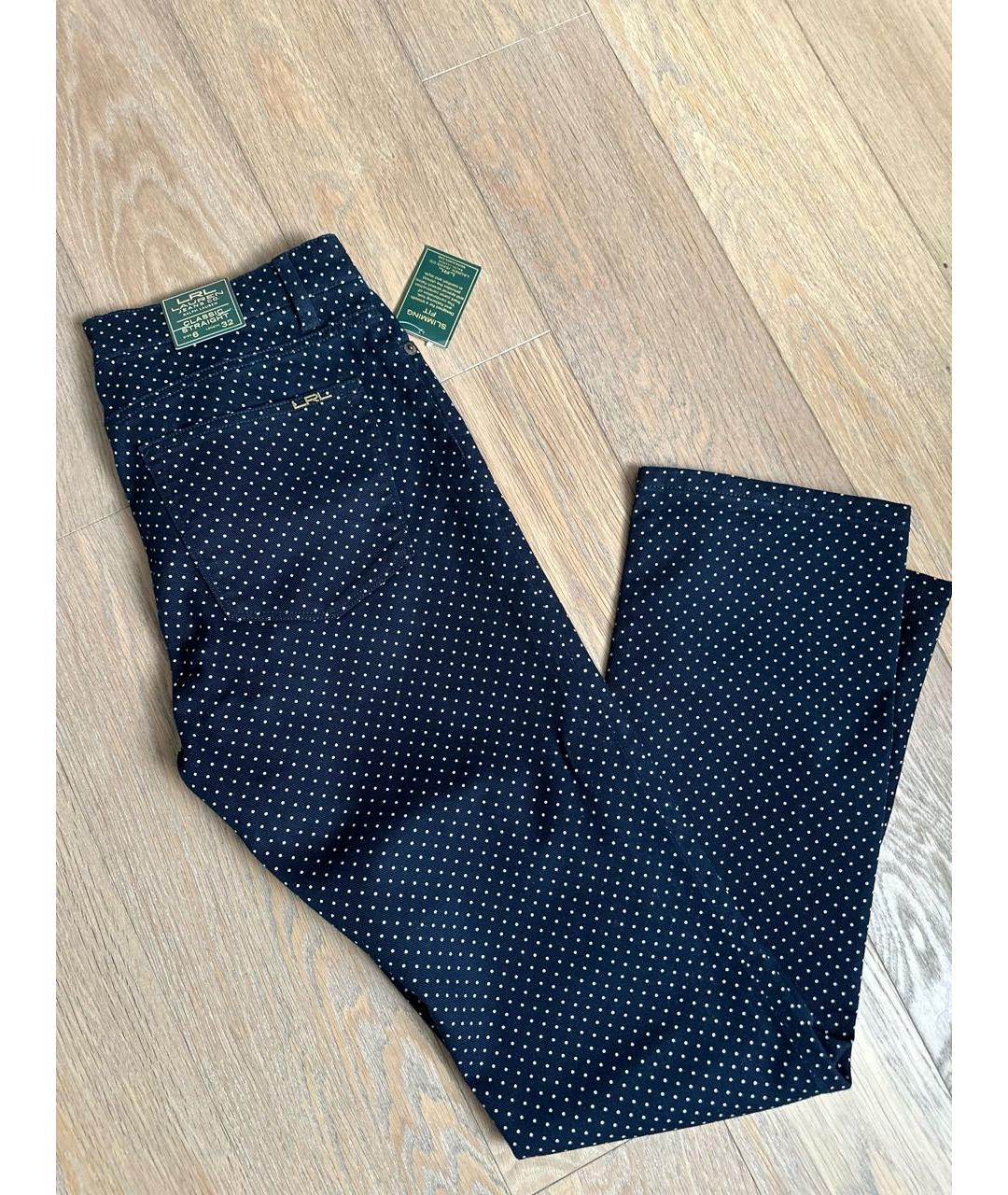 RALPH LAUREN Синие хлопковые прямые джинсы, фото 5