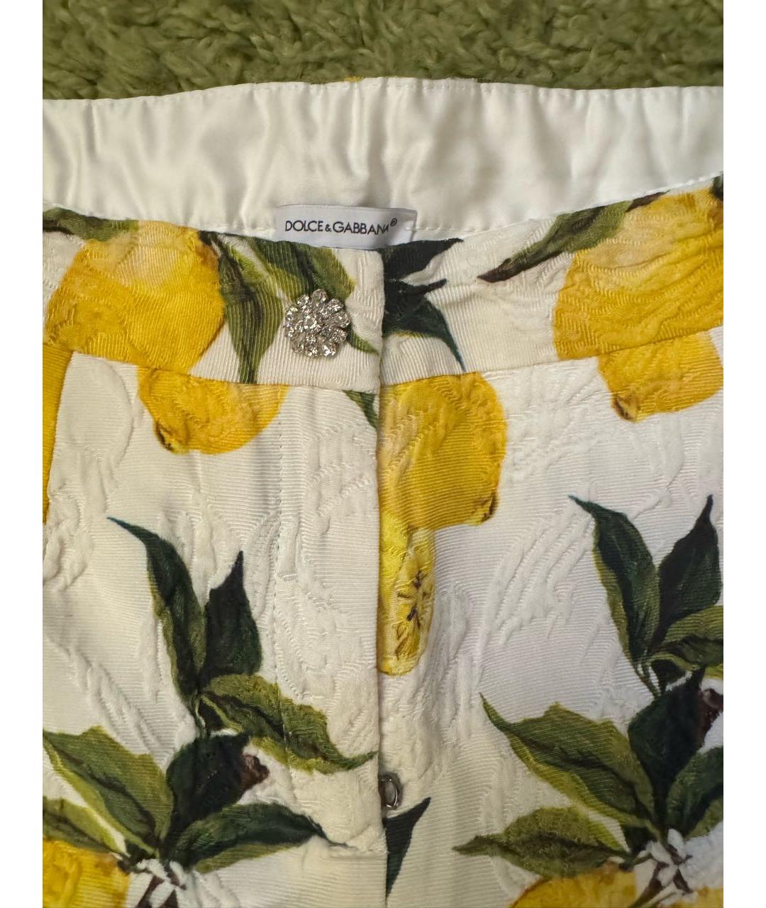 DOLCE&GABBANA Желтые хлопковые брюки и шорты, фото 3