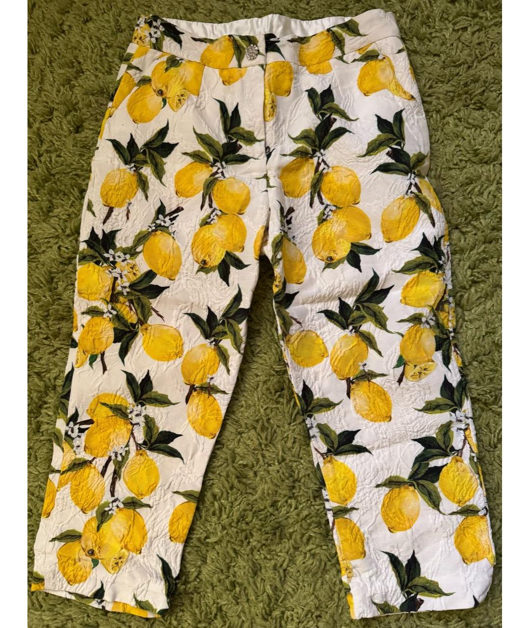 DOLCE&GABBANA Желтые хлопковые брюки и шорты, фото 5