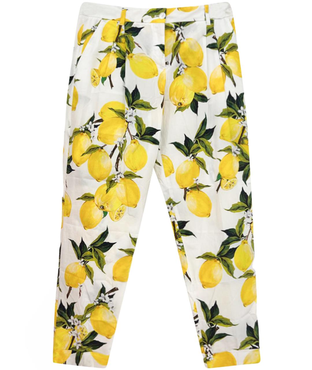 DOLCE&GABBANA Желтые хлопковые брюки и шорты, фото 1