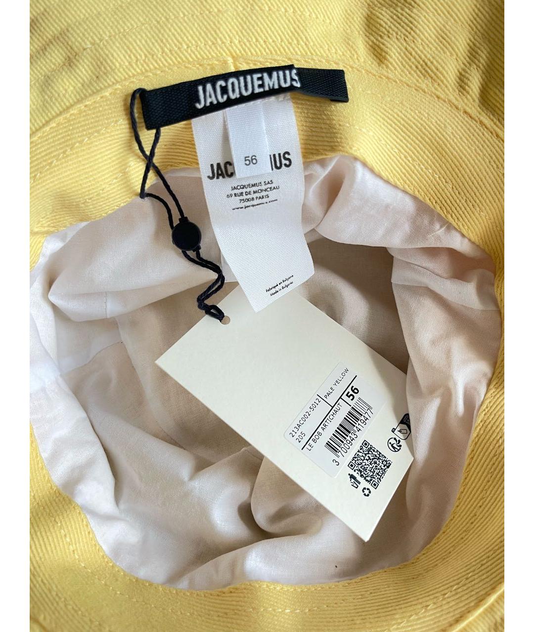 JACQUEMUS Желтая хлопковая панама, фото 8