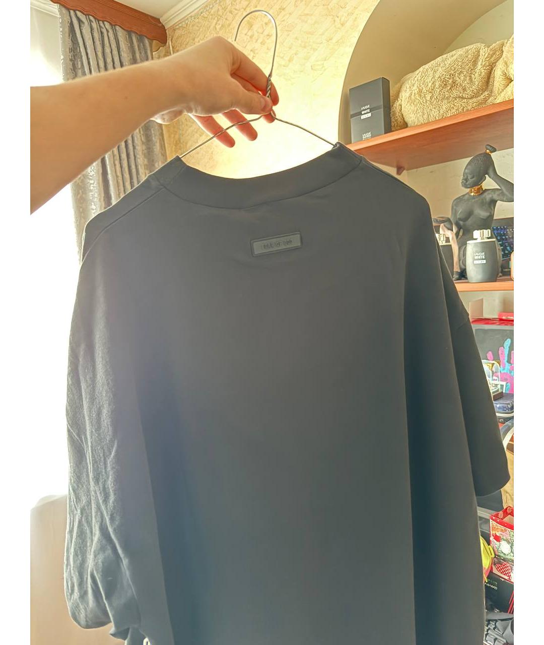 FEAR OF GOD ESSENTIALS Черная синтетическая футболка, фото 2