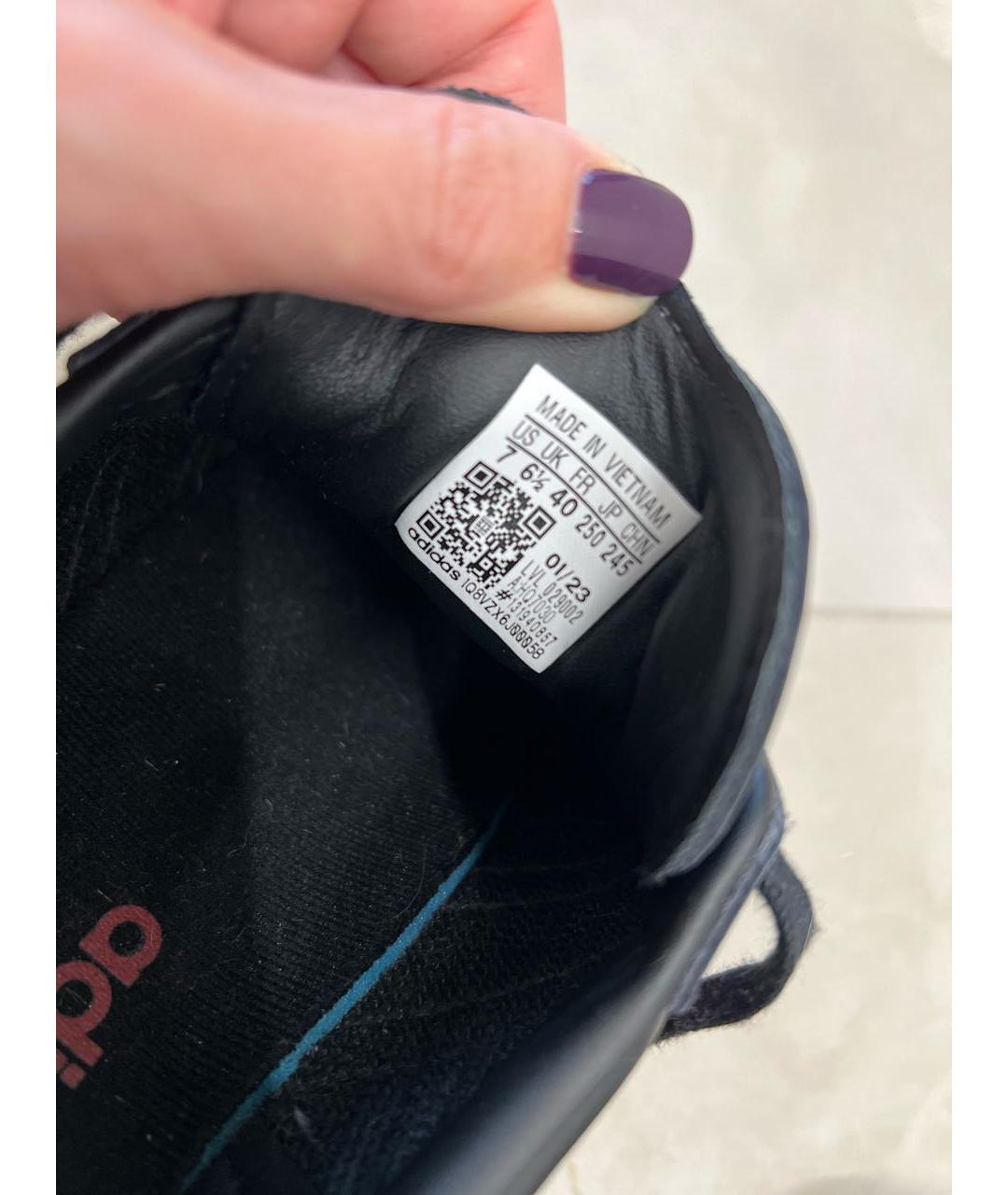 ADIDAS Черные кожаные кеды, фото 6