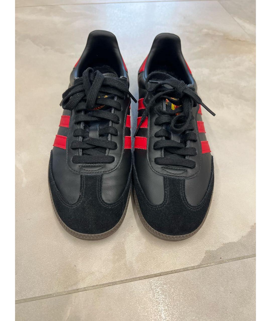 ADIDAS Черные кожаные кеды, фото 2