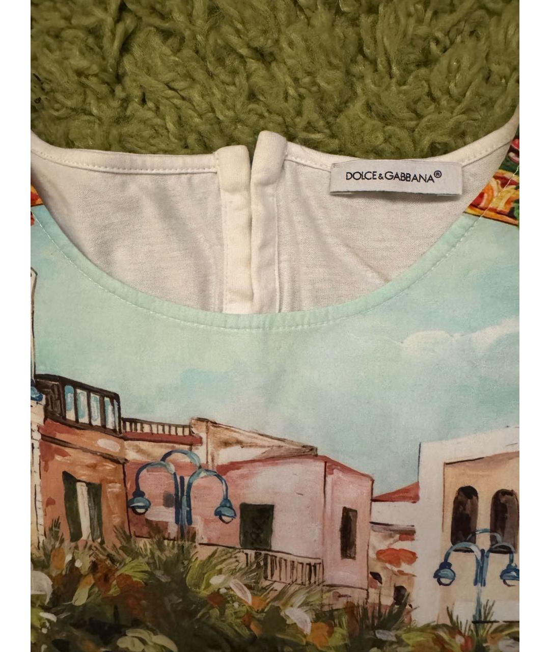 DOLCE&GABBANA Голубой хлопковый детская футболка / топ, фото 4