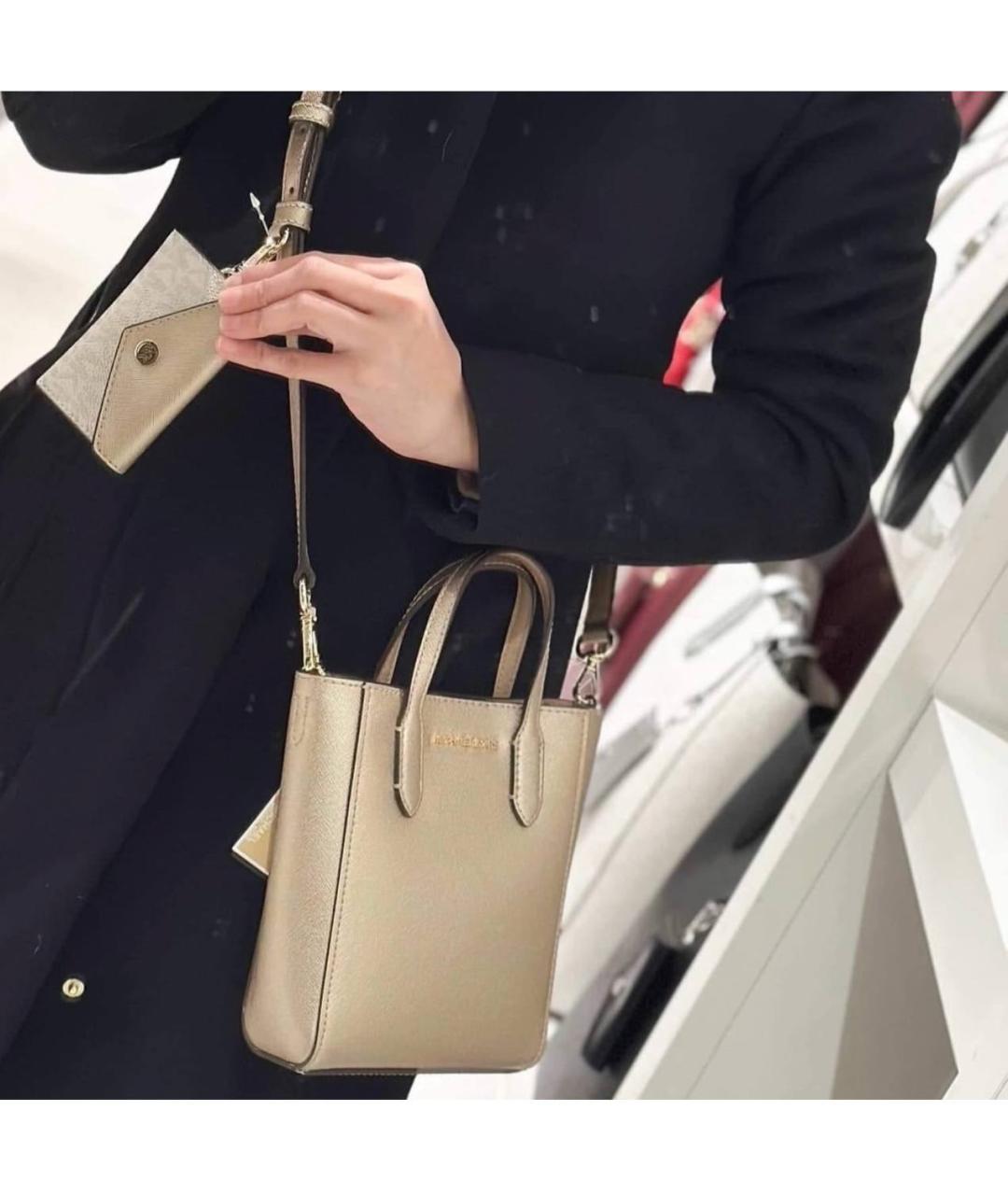 MICHAEL KORS Золотая сумка через плечо, фото 5