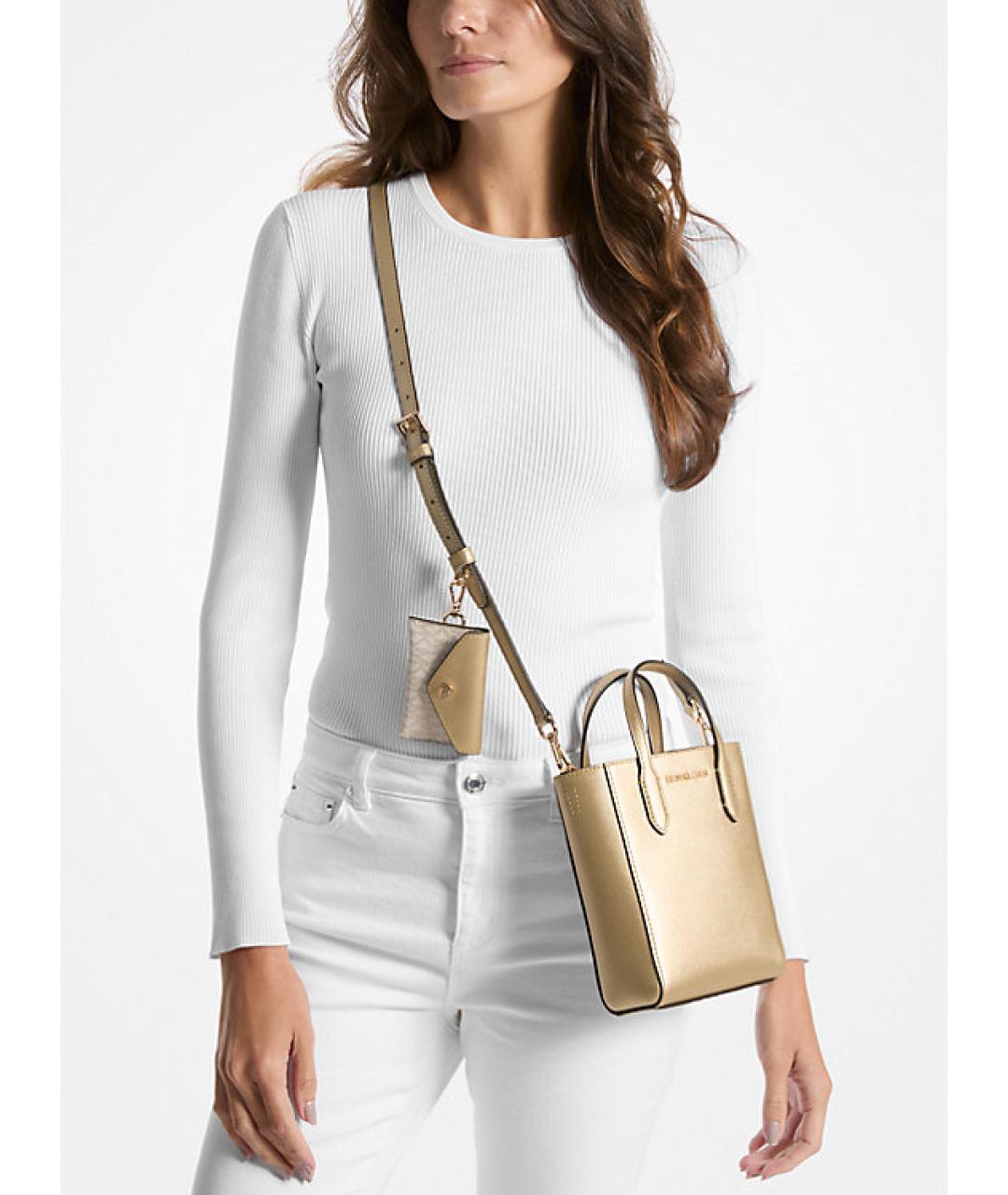 MICHAEL KORS Золотая сумка через плечо, фото 3