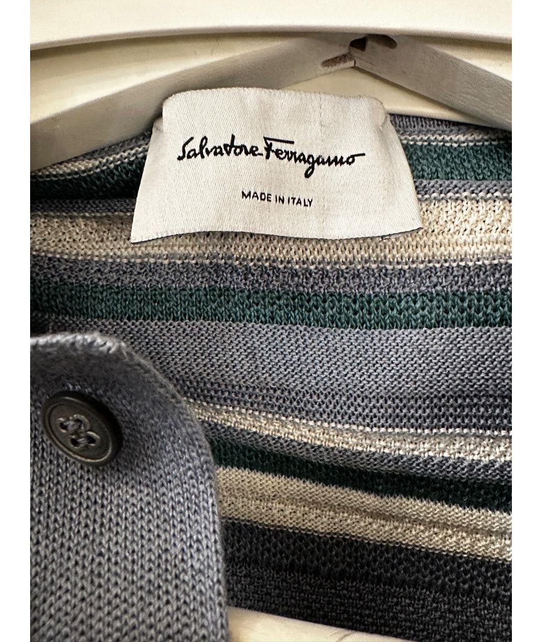 FERRAGAMO Голубое поло с коротким рукавом, фото 5