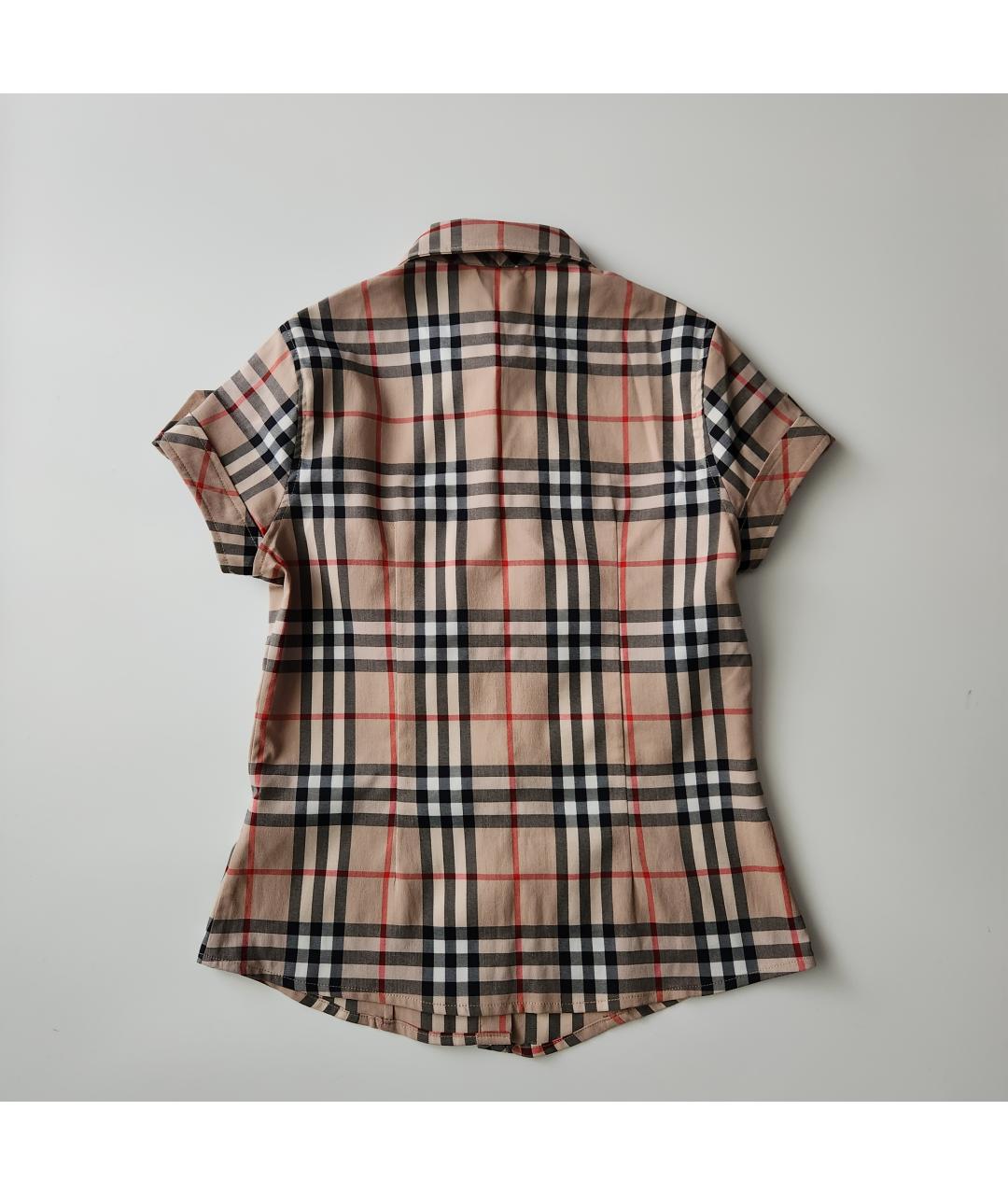 BURBERRY Бежевая хлопко-эластановая рубашка, фото 2