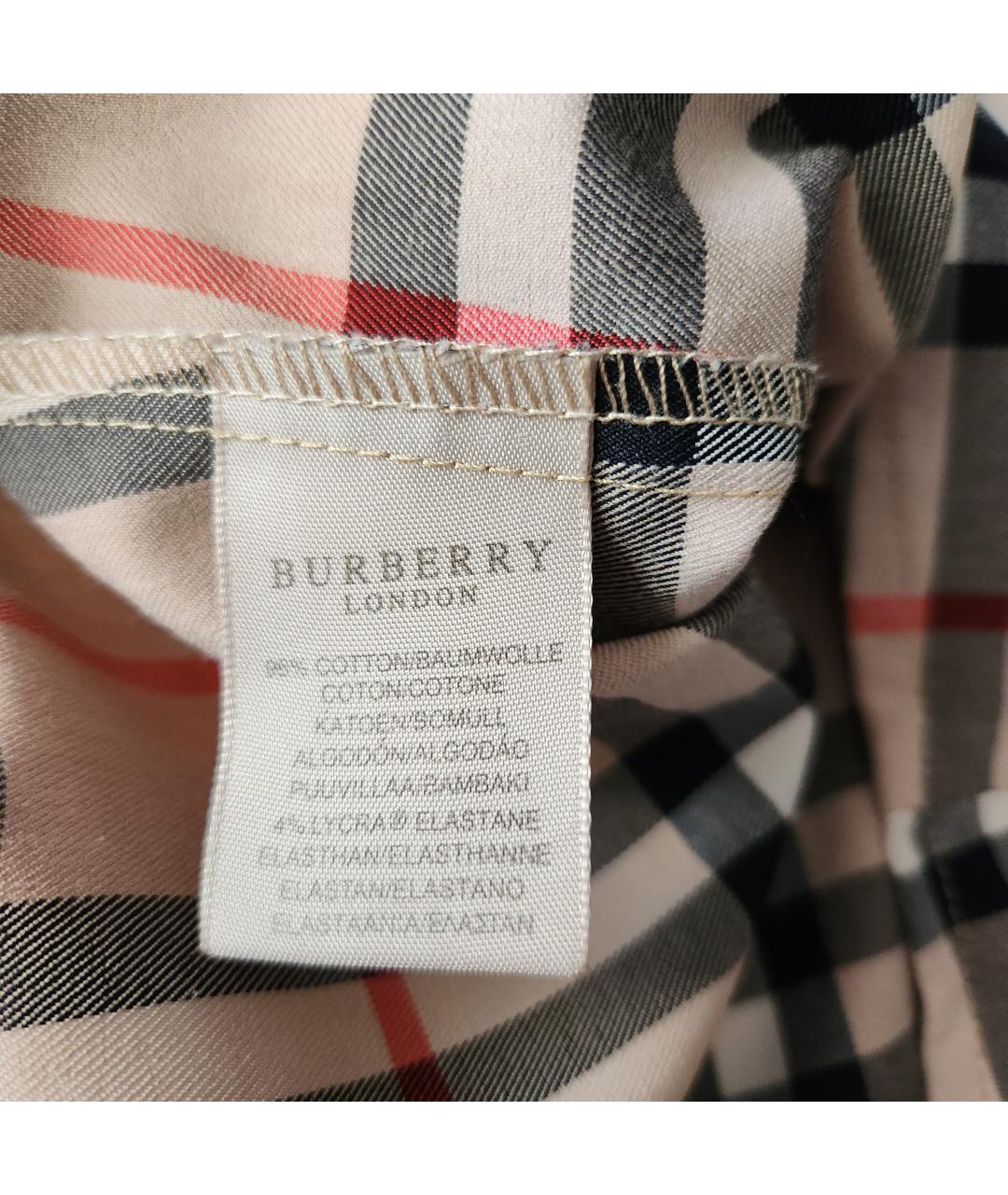 BURBERRY Бежевая хлопко-эластановая рубашка, фото 6