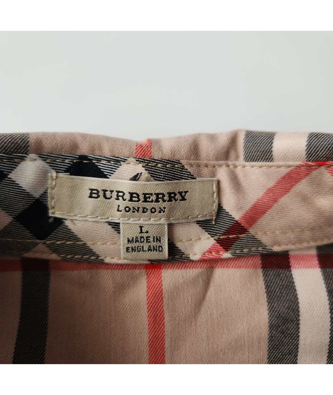 BURBERRY Бежевая хлопко-эластановая рубашка, фото 3