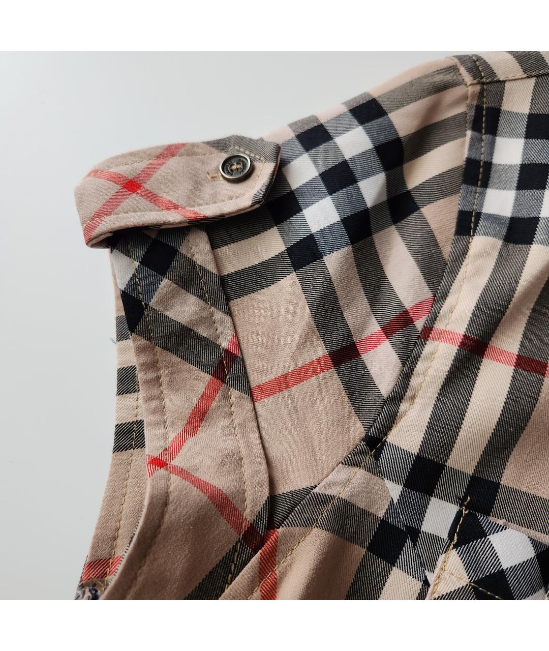 BURBERRY Бежевая хлопко-эластановая рубашка, фото 5