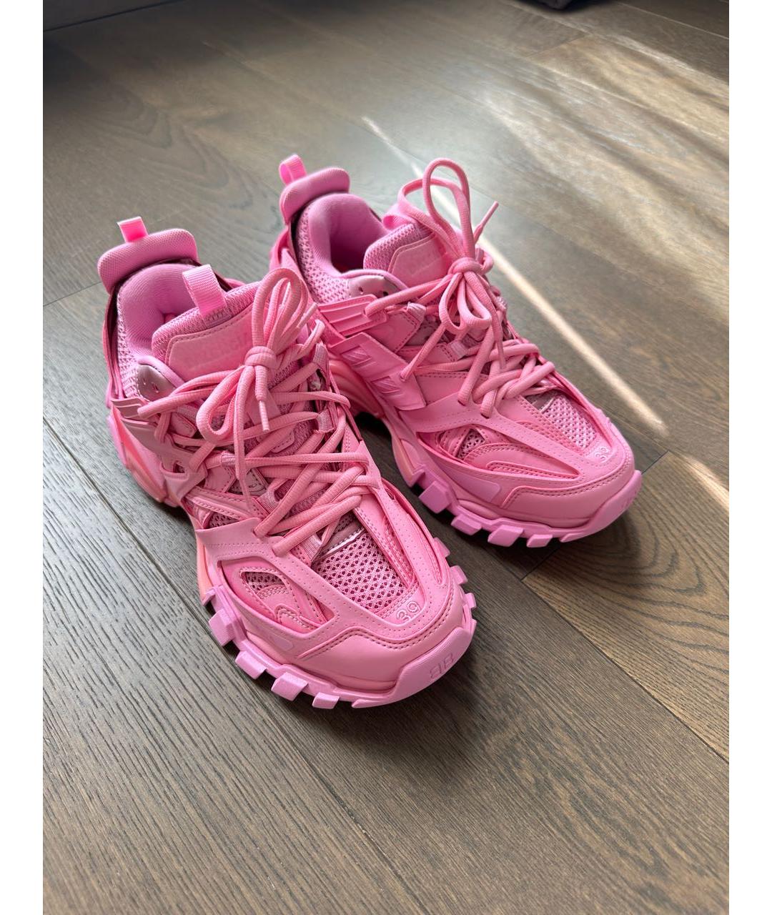BALENCIAGA Розовые кроссовки из искусственной кожи, фото 6