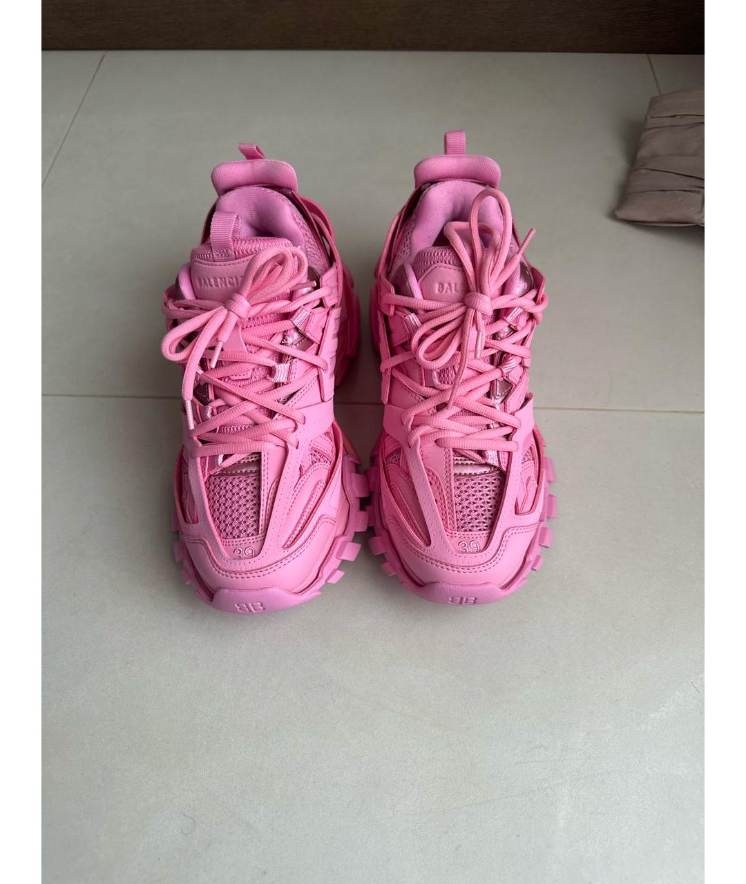 BALENCIAGA Розовые кроссовки из искусственной кожи, фото 2