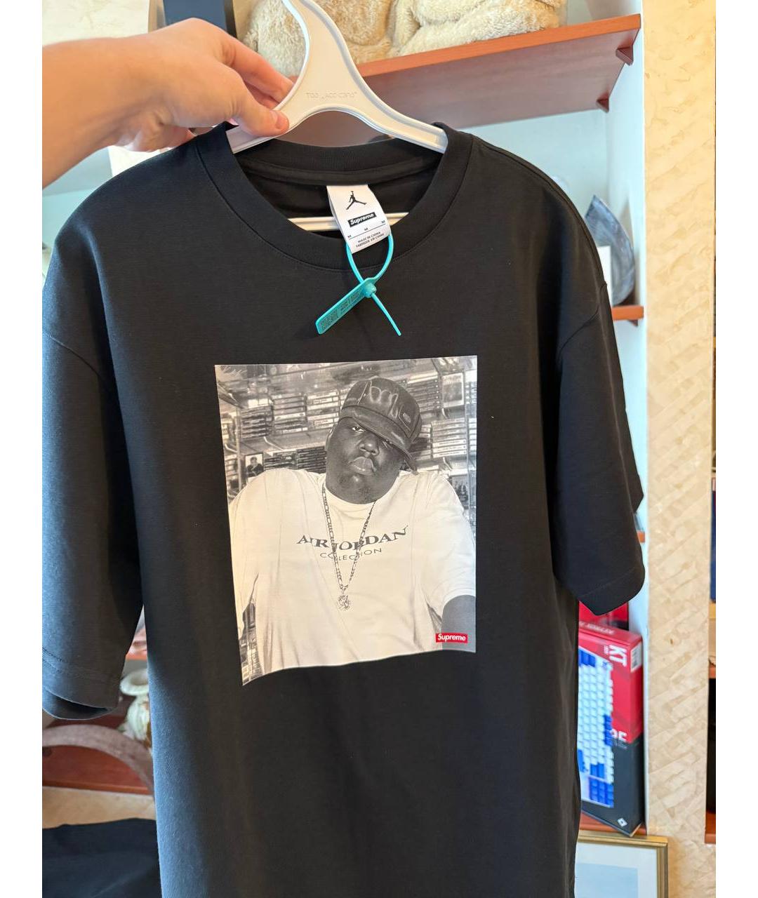 SUPREME Черная синтетическая футболка, фото 3