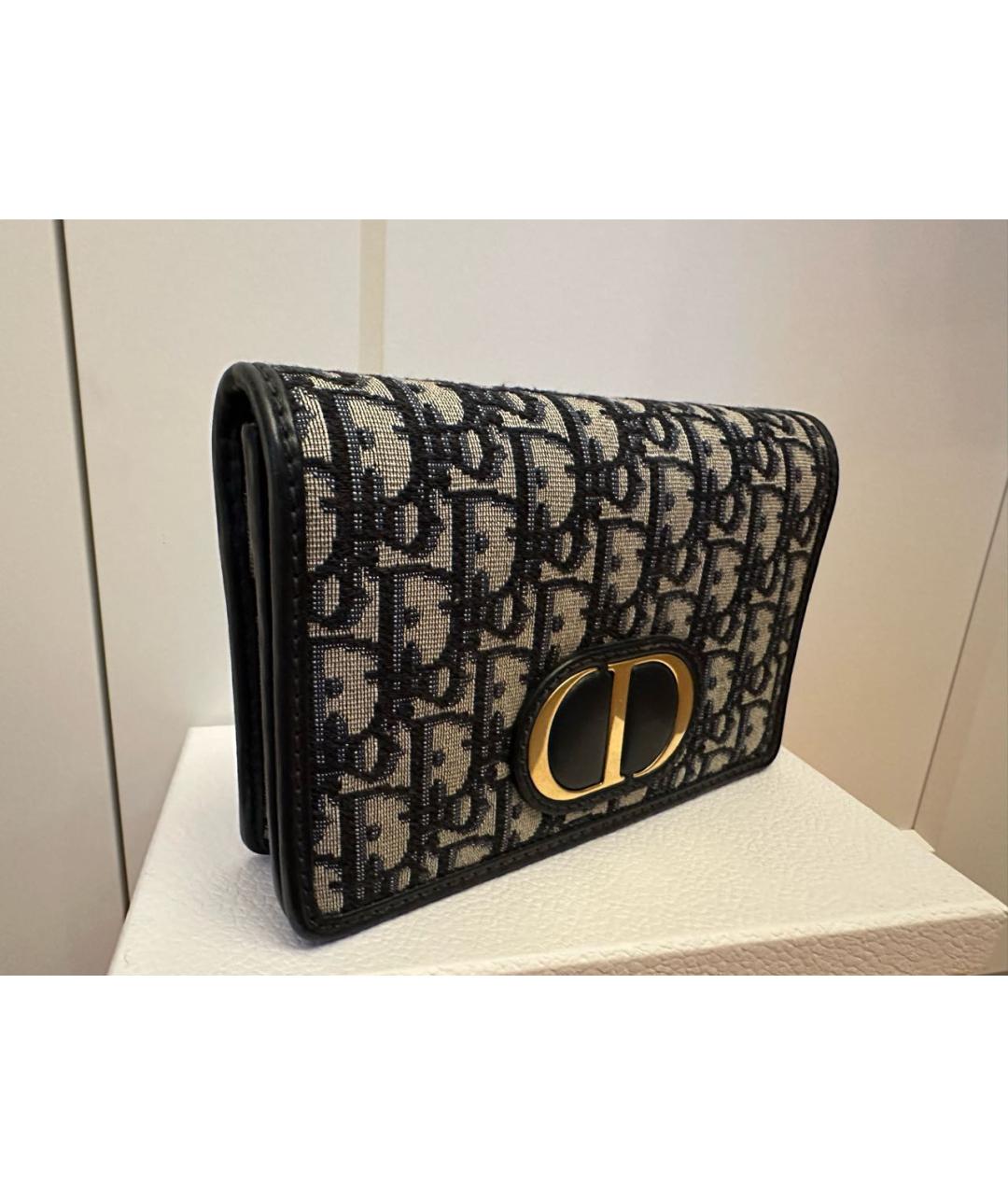 CHRISTIAN DIOR Темно-синяя жаккардовая сумка через плечо, фото 2