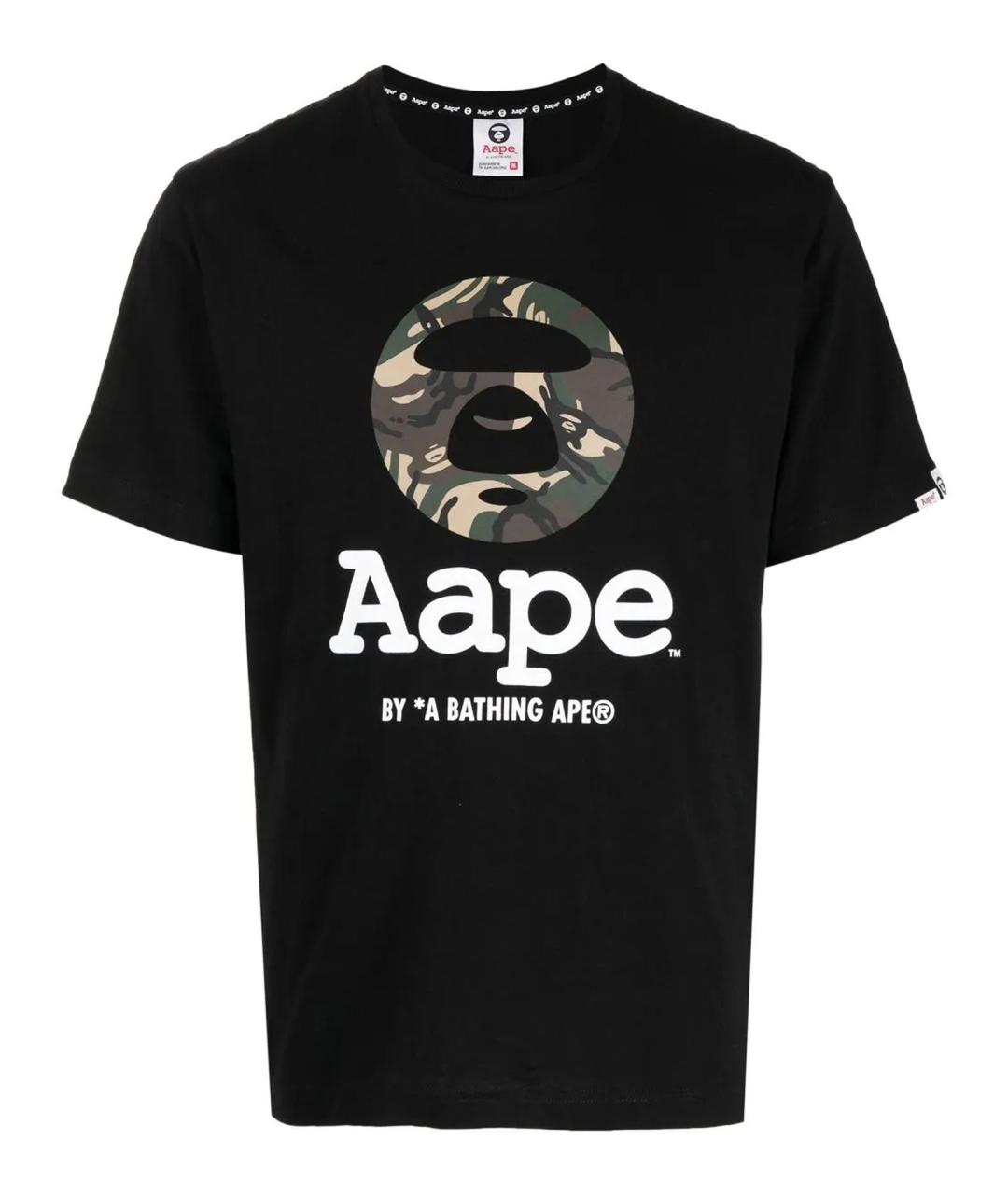 A BATHING APE Черная синтетическая футболка, фото 1